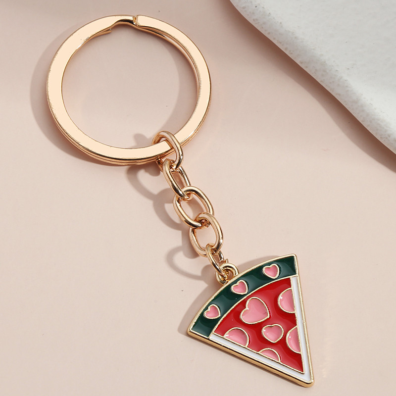 Breloc drăguț emailat Pizza Pâine Gogoașă Breloc Breloc alimentar Cadouri pentru deserturi pentru femei Bărbați Chei de mașină DIY Bijuterii lucrate manual