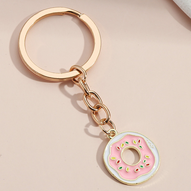Breloc drăguț emailat Pizza Pâine Gogoașă Breloc Breloc alimentar Cadouri pentru deserturi pentru femei Bărbați Chei de mașină DIY Bijuterii lucrate manual