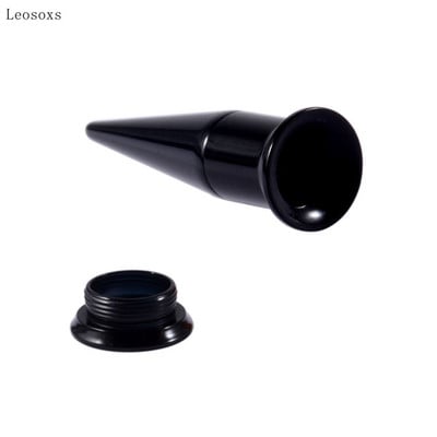 Leosoxs Bijuterii pentru piercing pentru ureche, acrilic negru, set doi-în-unul pentru auricul cu corn dublu