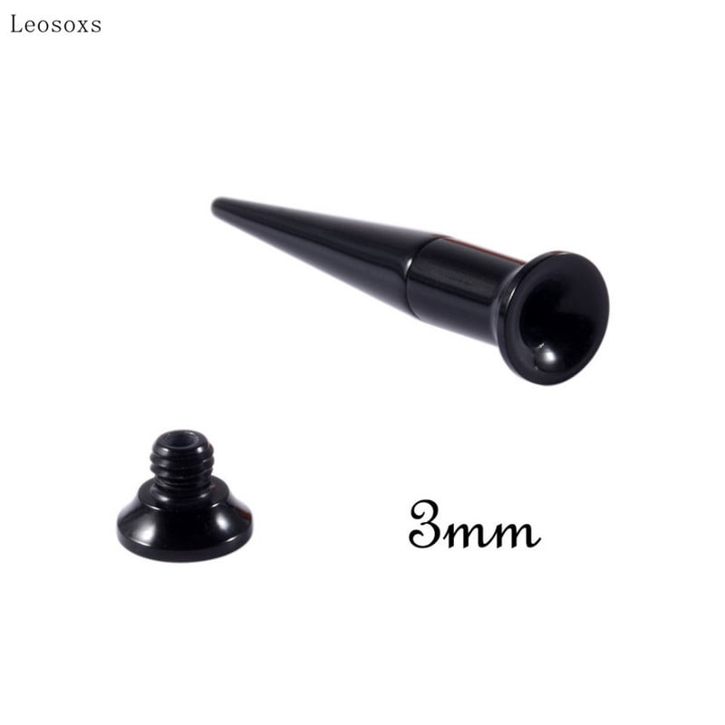 Leosoxs Bijuterii pentru piercing pentru ureche, acrilic negru, set doi-în-unul pentru auricul cu corn dublu