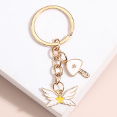 Mielas emaliuotas raktų pakabukas Žvaigždė sparnai Raktų pakabukas Grybai Krištoliniai Raktų Pakabukai Moterims Mergaitėms Rankinės Priedai Automobilių Raktai Papuošalai Dovanos
