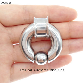 Leosoxs Surgical Steel Ear Flesh Surgical Steel Ear Flesh Double Flared Ear Guages BCR Ball Closure Нос Пръстен Бижута