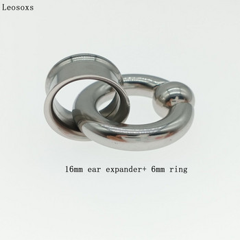 Leosoxs Surgical Steel Ear Flesh Surgical Steel Ear Flesh Double Flared Ear Guages BCR Ball Closure Нос Пръстен Бижута