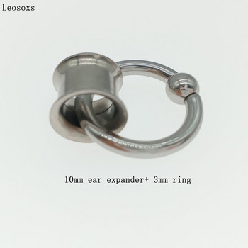 Leosoxs Surgical Steel Ear Flesh Surgical Steel Ear Flesh Double Flared Ear Guages BCR Ball Closure Нос Пръстен Бижута