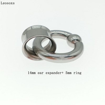 Leosoxs Oțel Chirurgical Ureche Carne Oțel Chirurgical Ureche Ureche Dimensiuni dublu evazate pentru urechi BCR Închidere cu bile Bijuterii inel pentru septul nasului