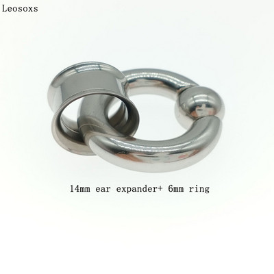Leosoxs Oțel Chirurgical Ureche Carne Oțel Chirurgical Ureche Ureche Dimensiuni dublu evazate pentru urechi BCR Închidere cu bile Bijuterii inel pentru septul nasului
