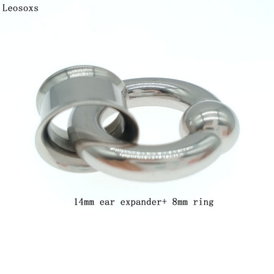 Leosoxs Oțel Chirurgical Ureche Carne Oțel Chirurgical Ureche Ureche Dimensiuni dublu evazate pentru urechi BCR Închidere cu bile Bijuterii inel pentru septul nasului