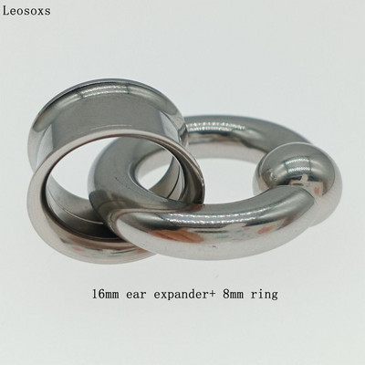 Leosoxs Oțel Chirurgical Ureche Carne Oțel Chirurgical Ureche Ureche Dimensiuni dublu evazate pentru urechi BCR Închidere cu bile Bijuterii inel pentru septul nasului