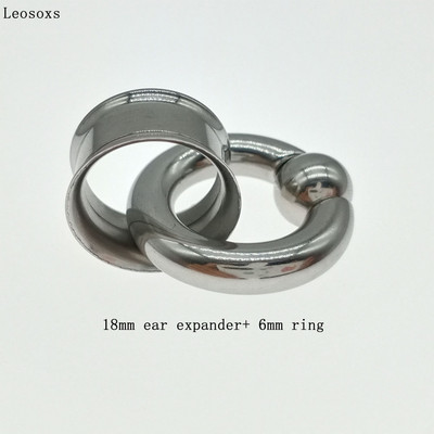 Leosoxs Oțel Chirurgical Ureche Carne Oțel Chirurgical Ureche Ureche Dimensiuni dublu evazate pentru urechi BCR Închidere cu bile Bijuterii inel pentru septul nasului