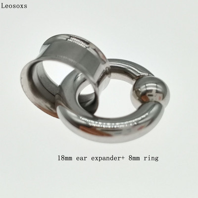 Leosoxs Oțel Chirurgical Ureche Carne Oțel Chirurgical Ureche Ureche Dimensiuni dublu evazate pentru urechi BCR Închidere cu bile Bijuterii inel pentru septul nasului