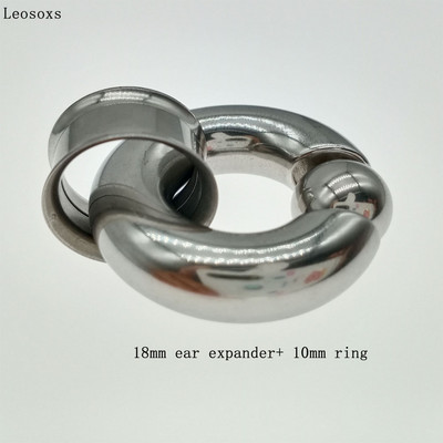 Leosoxs Oțel Chirurgical Ureche Carne Oțel Chirurgical Ureche Ureche Dimensiuni dublu evazate pentru urechi BCR Închidere cu bile Bijuterii inel pentru septul nasului