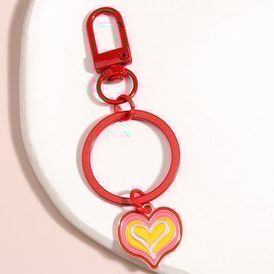 Breloc drăguț inimă colorată breloc cheie emailat cadouri de prietenie pentru femei, fete, geantă, accesoriu, bijuterii lucrate manual