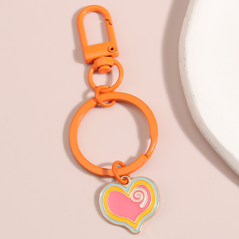 Breloc drăguț inimă colorată breloc cheie emailat cadouri de prietenie pentru femei, fete, geantă, accesoriu, bijuterii lucrate manual