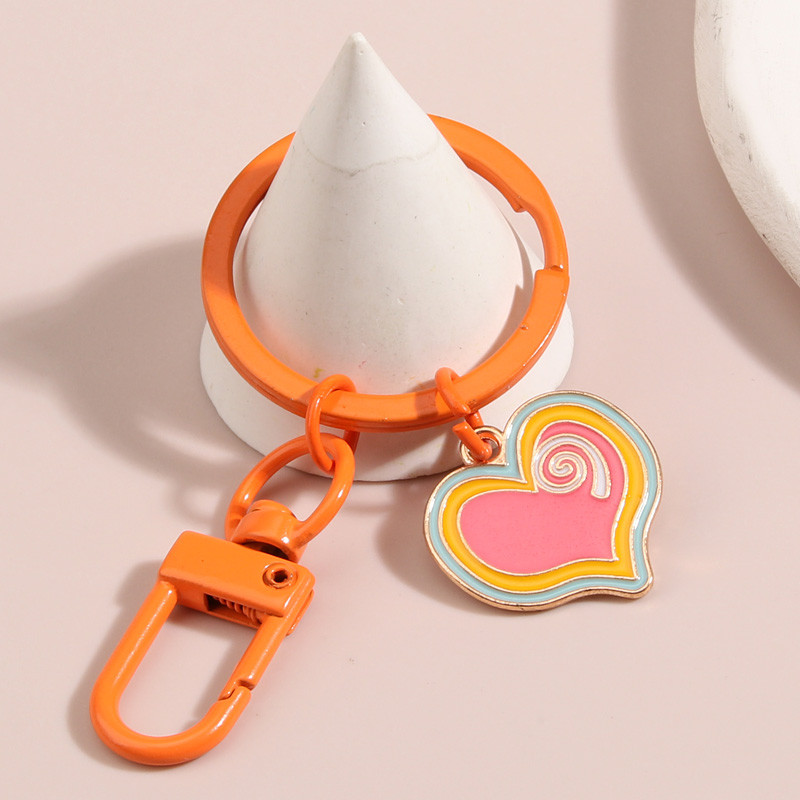 Breloc drăguț inimă colorată breloc cheie emailat cadouri de prietenie pentru femei, fete, geantă, accesoriu, bijuterii lucrate manual