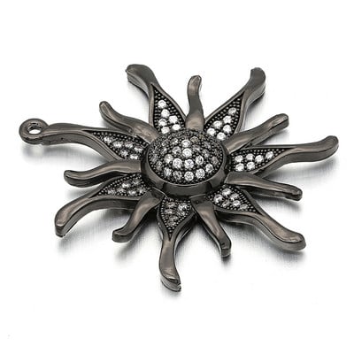 ZHUKOU CZ κρυστάλλινο χρυσό χρώμα Sun flower Charms Μενταγιόν για γυναίκες DIY Κατασκευή κοσμημάτων προμήθειες χονδρικής VD286