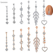 Leosoxs Set de 6 bucăți exploziv, personalizat, combinație de zircon, bijuterii pentru piercing pentru buric