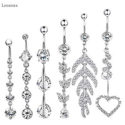 Leosoxs Set de 6 bucăți exploziv, personalizat, combinație de zircon, bijuterii pentru piercing pentru buric