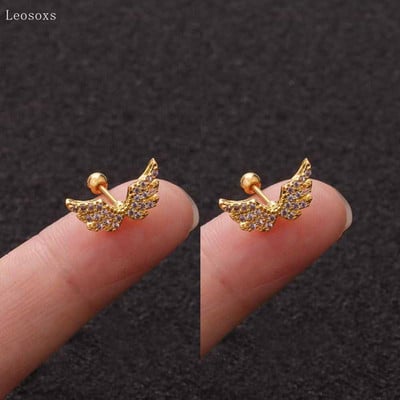 Leosoxs 2 buc. noi, aripi de înger dulce, cercei cu filet, bijuterii piercing rafinate