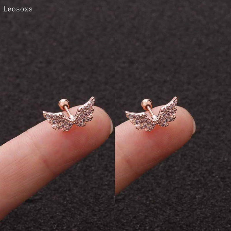 Leosoxs 2 buc. noi, aripi de înger dulce, cercei cu filet, bijuterii piercing rafinate