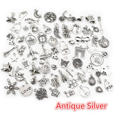 30 ks Zmiešané štýly Zvieracie srdce List Kvet Koruna Prívesky Prívesky DIY Šperky Nálezy pre náhrdelník Náramok Príslušenstvo