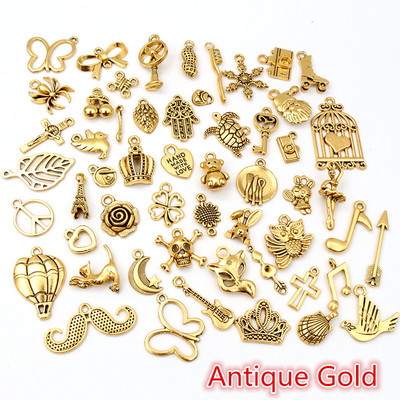 30 ks Zmiešané štýly Zvieracie srdce List Kvet Koruna Prívesky Prívesky DIY Šperky Nálezy pre náhrdelník Náramok Príslušenstvo