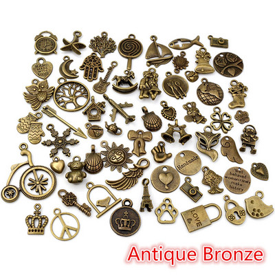 30 ks Zmiešané štýly Zvieracie srdce List Kvet Koruna Prívesky Prívesky DIY Šperky Nálezy pre náhrdelník Náramok Príslušenstvo