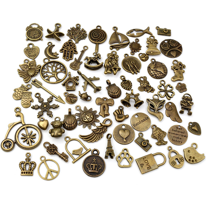 30 ks Zmiešané štýly Zvieracie srdce List Kvet Koruna Prívesky Prívesky DIY Šperky Nálezy pre náhrdelník Náramok Príslušenstvo