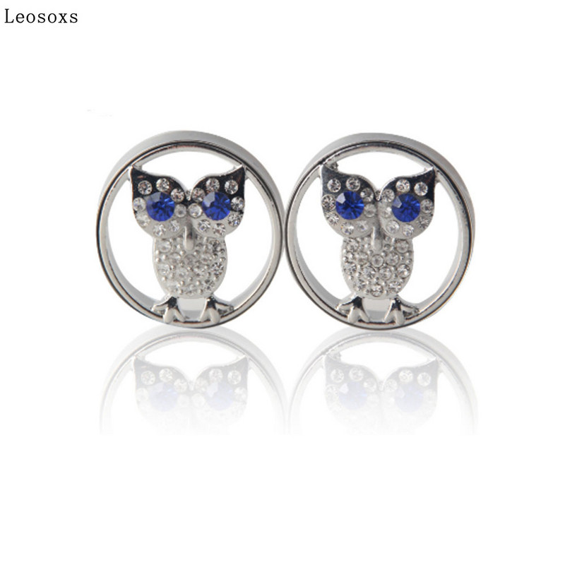 Piercingové šperky Leosoxs, 2 ks, duté kryštály sov, ušné meradlá, zátky, tunely, expandéry, naťahovače uší.
