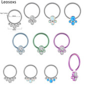 Leosoxs 1 buc G23 Titan Opal Inel pentru nas Bcr Card bilă pentru nas Nail Oțel bilă pentru nas Inel pentru ureche Inel pentru oase pentru picior Inel pentru nas