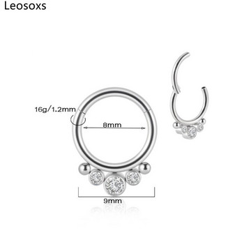 Leosoxs 1 бр. G23 Титаниев опал пръстен за нос Bcr Card Ball Nose Nail Steel Ball Nose Ring Пръстен за ушна кост Пръстен за нос за крак