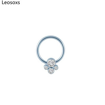 Leosoxs 1 бр. G23 Титаниев опал пръстен за нос Bcr Card Ball Nose Nail Steel Ball Nose Ring Пръстен за ушна кост Пръстен за нос за крак