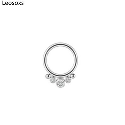 Leosoxs 1 buc G23 Titan Opal Inel pentru nas Bcr Card bilă pentru nas Nail Oțel bilă pentru nas Inel pentru ureche Inel pentru oase pentru picior Inel pentru nas