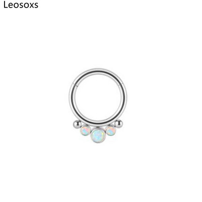 Leosoxs 1 buc G23 Titan Opal Inel pentru nas Bcr Card bilă pentru nas Nail Oțel bilă pentru nas Inel pentru ureche Inel pentru oase pentru picior Inel pentru nas