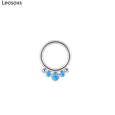 Leosoxs 1 buc G23 Titan Opal Inel pentru nas Bcr Card bilă pentru nas Nail Oțel bilă pentru nas Inel pentru ureche Inel pentru oase pentru picior Inel pentru nas