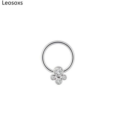 Leosoxs 1 buc G23 Titan Opal Inel pentru nas Bcr Card bilă pentru nas Nail Oțel bilă pentru nas Inel pentru ureche Inel pentru oase pentru picior Inel pentru nas