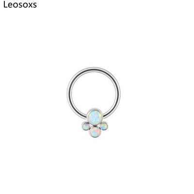 Leosoxs 1 buc G23 Titan Opal Inel pentru nas Bcr Card bilă pentru nas Nail Oțel bilă pentru nas Inel pentru ureche Inel pentru oase pentru picior Inel pentru nas