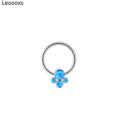 Leosoxs 1 buc G23 Titan Opal Inel pentru nas Bcr Card bilă pentru nas Nail Oțel bilă pentru nas Inel pentru ureche Inel pentru oase pentru picior Inel pentru nas