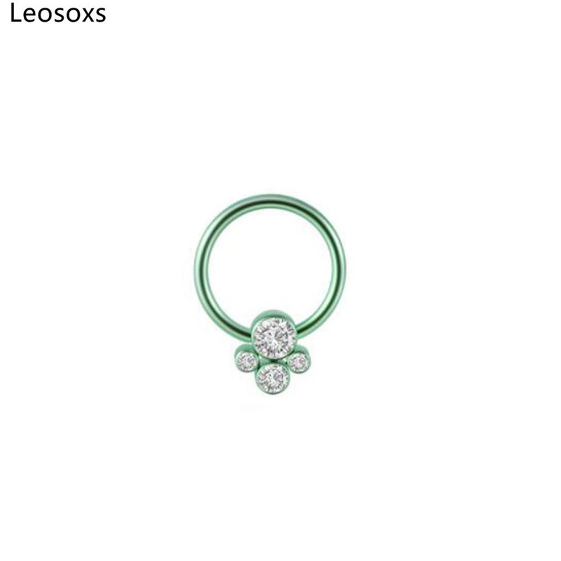 Leosoxs 1 buc G23 Titan Opal Inel pentru nas Bcr Card bilă pentru nas Nail Oțel bilă pentru nas Inel pentru ureche Inel pentru oase pentru picior Inel pentru nas