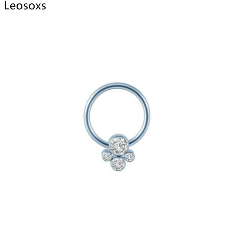Leosoxs 1 buc G23 Titan Opal Inel pentru nas Bcr Card bilă pentru nas Nail Oțel bilă pentru nas Inel pentru ureche Inel pentru oase pentru picior Inel pentru nas