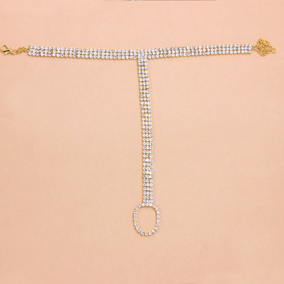 Stonefans Summer Beach Crystal Toe gleznă Bijuterii pentru femei Boem Strass Desculț Sandale gleznă Accesorii Cadou