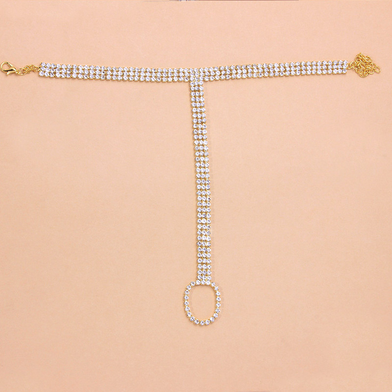 Stonefans Summer Beach Crystal Toe gleznă Bijuterii pentru femei Boem Strass Desculț Sandale gleznă Accesorii Cadou