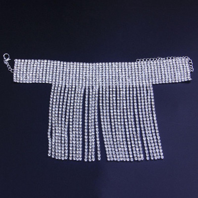 Stonefans Módne strieborné farebné kamienkové dlhé strapcové náramky pre ženy Boho indické plážové náramky na bosé nohy sandále šperky