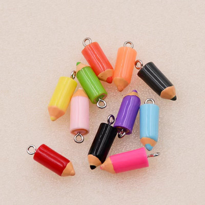 10pcs 7*16mm Color Simulation Pencil Head Charms For DIY Decoration Earrings Necklace  Fashion Jewelry Accessories