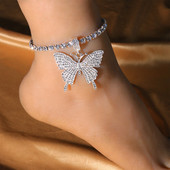 Stonefans Boho Big Butterfly Pandantiv gleznă Brățară Bijuterii pentru femei Strass Tenis Lanț gleznă gleznă brățară cu ridicata