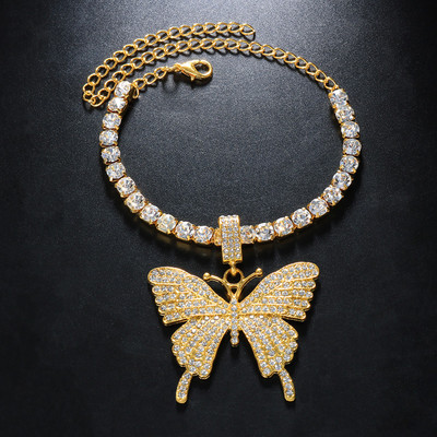 Stonefans Boho Big Butterfly Pandantiv gleznă Brățară Bijuterii pentru femei Strass Tenis Lanț gleznă gleznă brățară cu ridicata