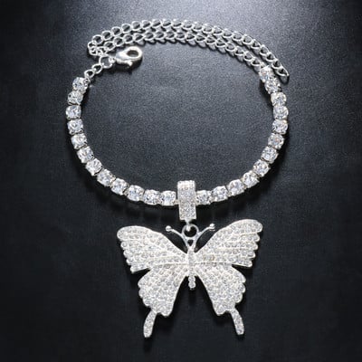 Stonefans Boho Big Butterfly Pandantiv gleznă Brățară Bijuterii pentru femei Strass Tenis Lanț gleznă gleznă brățară cu ridicata