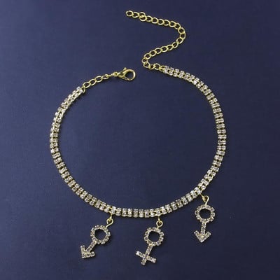 Stonefans Fashion Brățări de gleznă de tenis cu stras dublu strat pentru femei Hip Hop Gender gleznă pandantiv bijuterii lanț pentru picioare