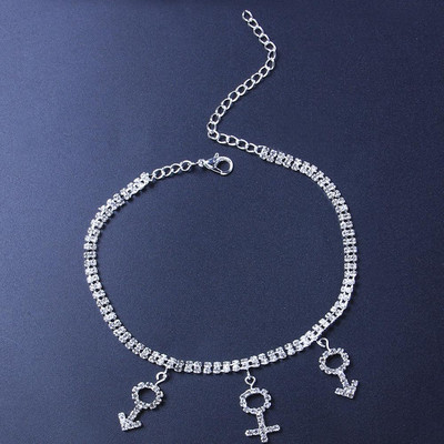 Stonefans Fashion Brățări de gleznă de tenis cu stras dublu strat pentru femei Hip Hop Gender gleznă pandantiv bijuterii lanț pentru picioare