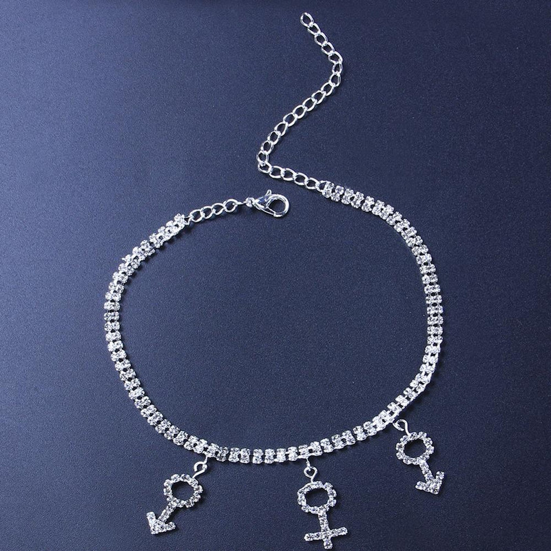 Stonefans Fashion Brățări de gleznă de tenis cu stras dublu strat pentru femei Hip Hop Gender gleznă pandantiv bijuterii lanț pentru picioare