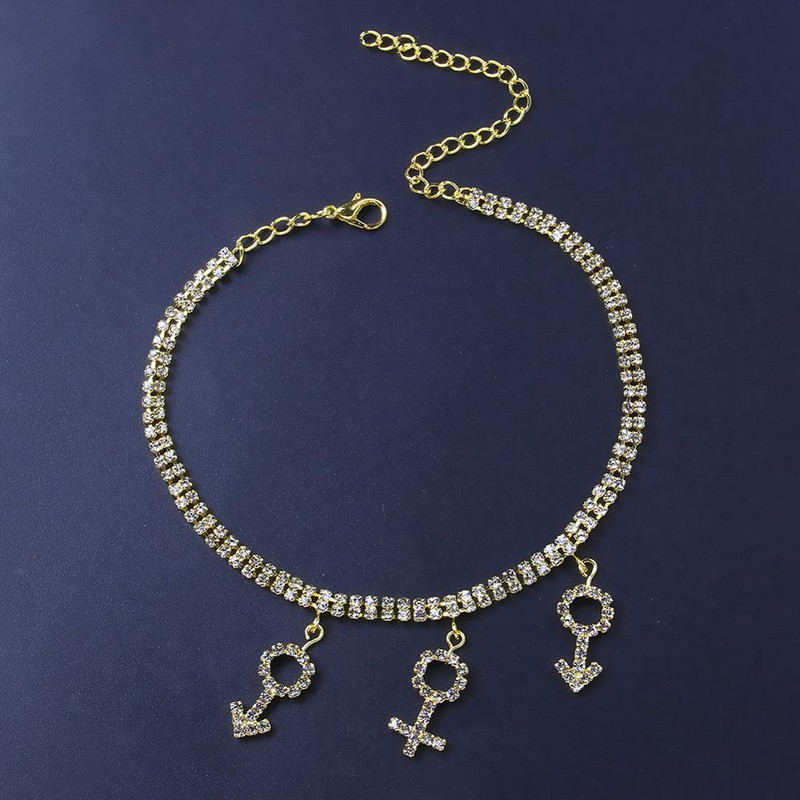 Stonefans Fashion Brățări de gleznă de tenis cu stras dublu strat pentru femei Hip Hop Gender gleznă pandantiv bijuterii lanț pentru picioare